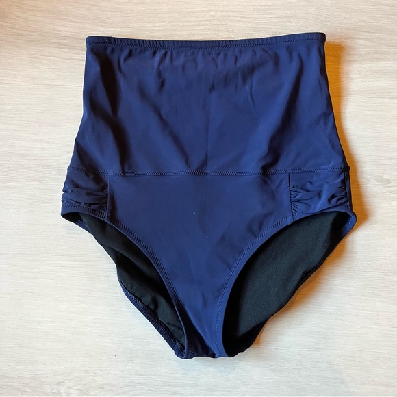 Lands' End Women's Halter Tankini Set High Waist Tummy Control Bottoms Size 8 - Picture 5 of 7